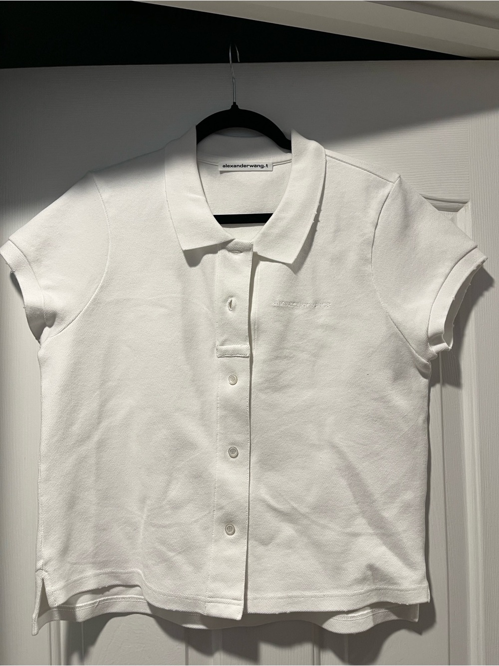Alexander Wang White Button-Front Polo Shirt